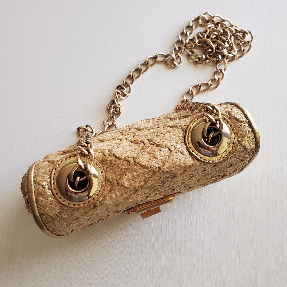 MARCIANO Gold Raffia Purse - Picture 8 of 17